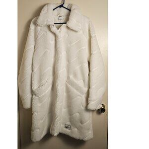 Nike Sportswear Icon Clash Long Sherpa Jacket White NWT Women's Size M